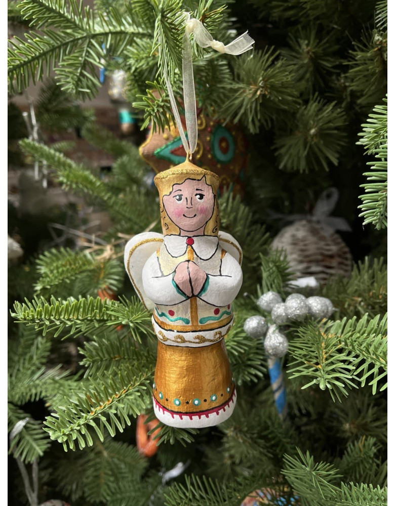 Zabawka choinkowa "Postać szopki Anioł" (rzeźba)