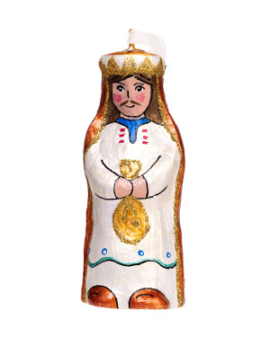 Zabawka choinkowa "Postać z żłóbka - Król" (rzeźba)