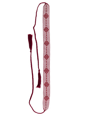 Naszyjnik-choker biało-bordowy