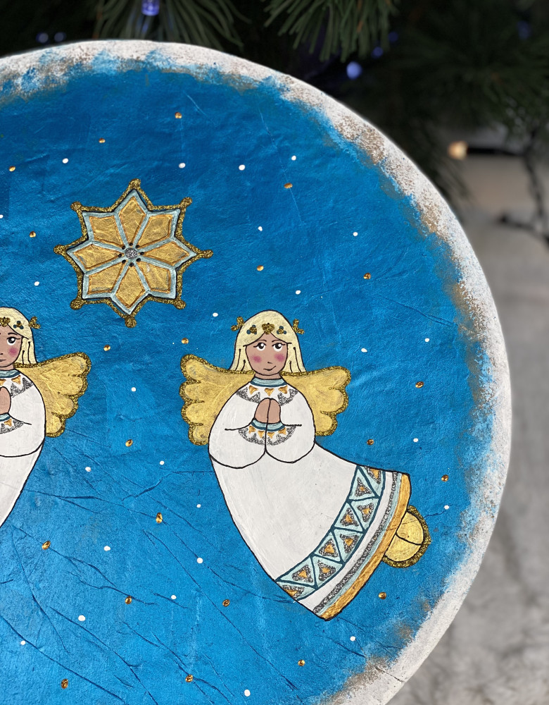 Skrzynka ręcznie robiona "Wieczorna gwiazda z aniołami"