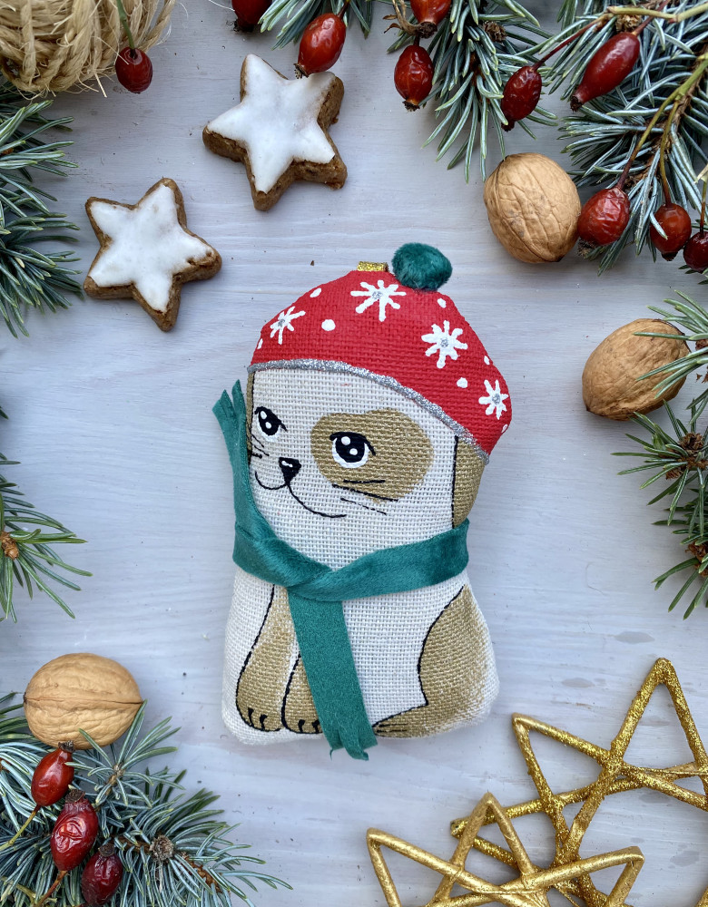 Pamiątka waniliowa "Piesek z szalikiem"