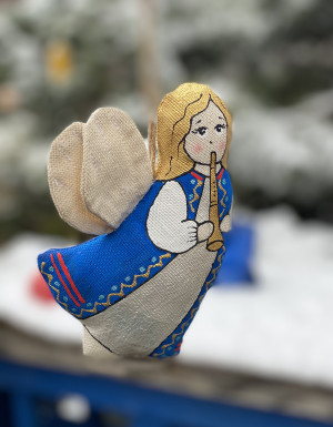 Pamiątka "Waniliowy anioł z fujarką"
