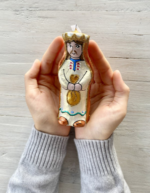 Zabawka choinkowa "Postać z żłóbka - Król" (rzeźba)