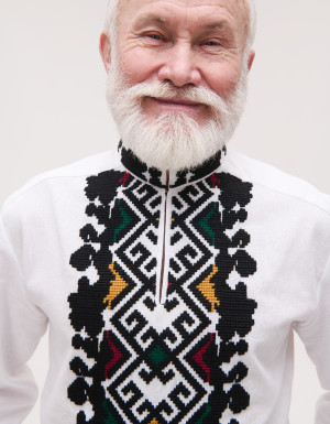 Męska wyszywanka z ręcznym haftem „Geometryczna”