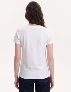 Biały t-shirt dzianinowy “Yavorivska”