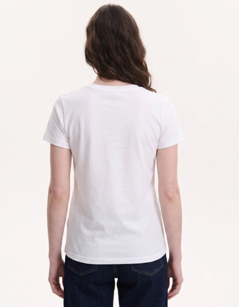 Biały t-shirt dzianinowy “Yavorivska”