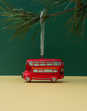 Zabawka choinkowa "Londyński autobus" (rzeźba)