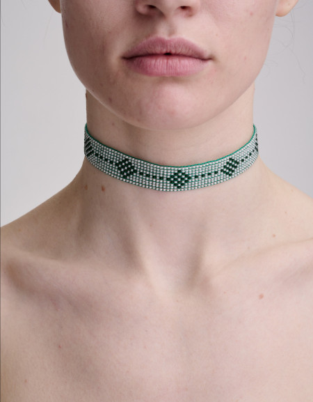 Naszyjnik-choker zielony
