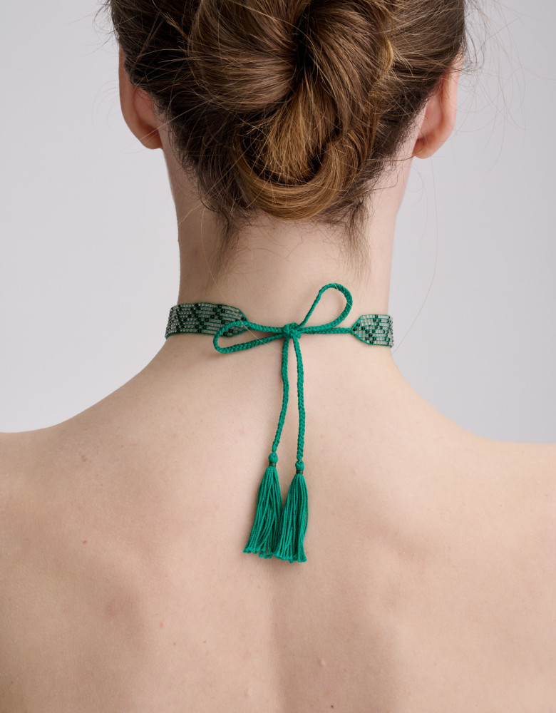 Naszyjnik choker „Zielona ścieżka”