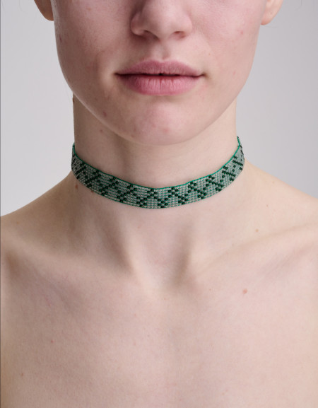 Naszyjnik choker „Zielona ścieżka”