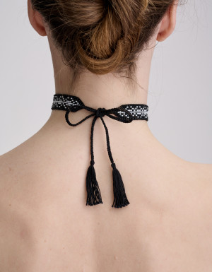 Naszyjnik choker „Czarno-biały”