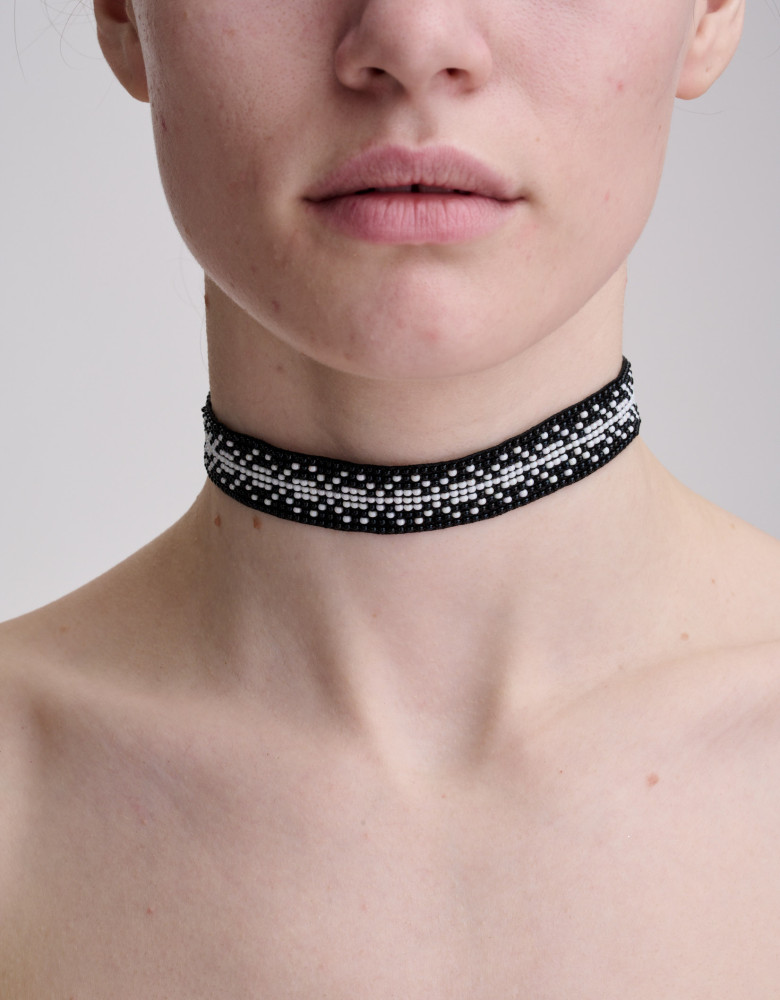 Naszyjnik choker „Czarno-biały”
