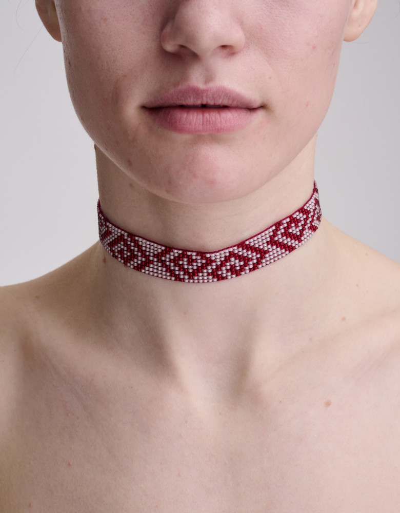 Naszyjnik choker „Infinity” bordo