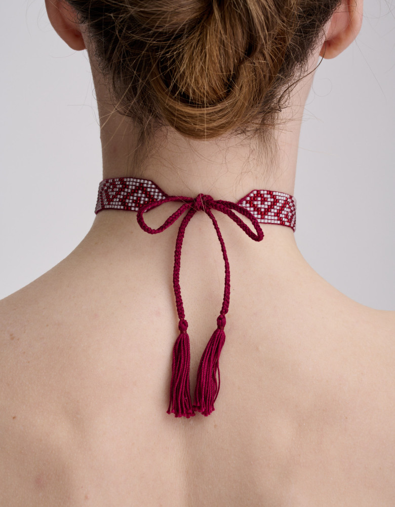Naszyjnik choker „Infinity” bordo