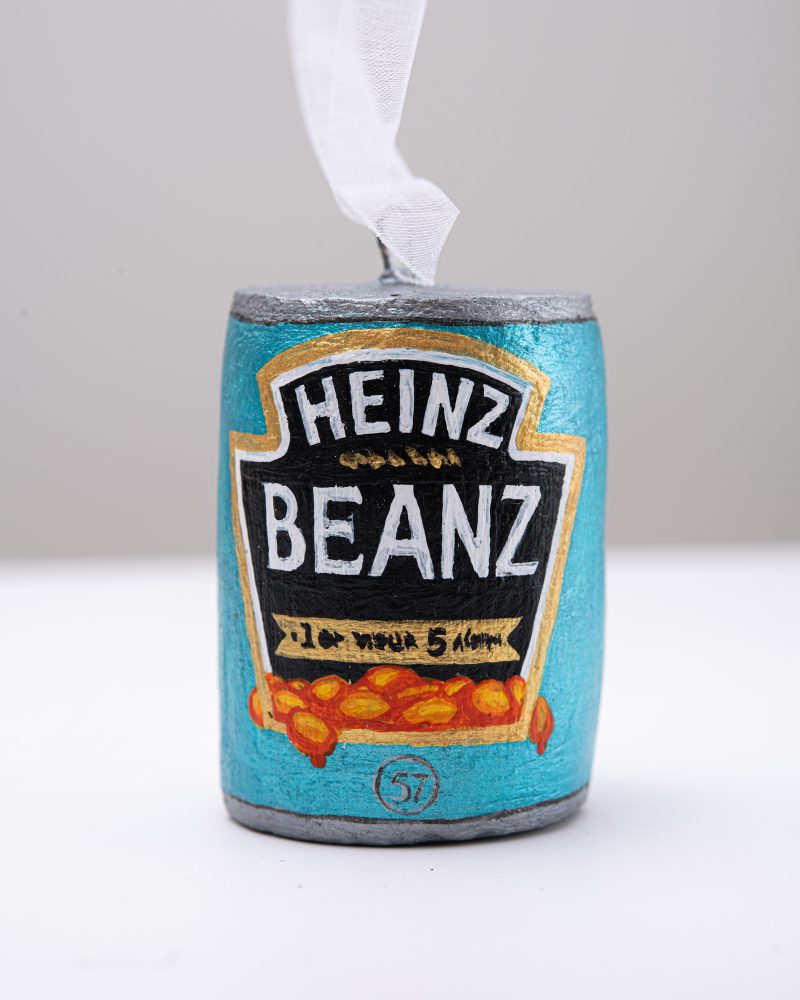 Ozdoba choinkowa w kształcie puszki Heinz Beanz wykonana na zamówienie
